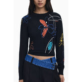 Desigual Black Viscose Women Sweater